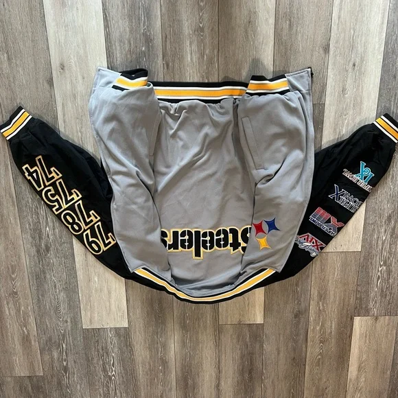 Pittsburgh Steelers Vintage NFL Reversible Bomber Jacket men’s 5XL SUPER RARE